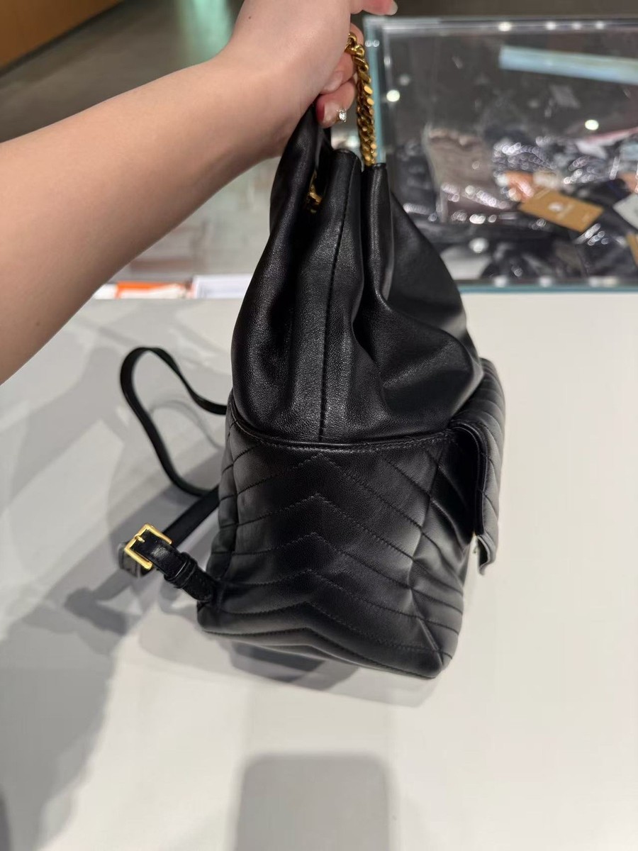 YSL Saint Laurent Joe Small Backpack Black Chevron Quilted  display picture 2