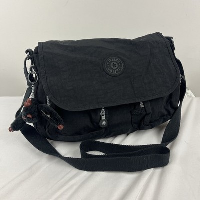 Kipling Tasche schwarz Handtasche Canvas Affe Taschen Reißverschluss Designer Schulter Corinne