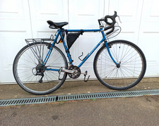 Raleigh Blue Touring Bike Drop Bars Derailleur Gears Cantilever Brakes Rear Rack