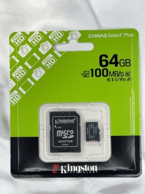 Kingston 64GB Canvas Select plus Microsdxc Card A1 Class 10 UHS-I SDCS2/64GB