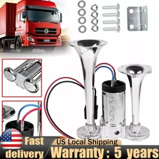 600DB Dual Trumpets Super Loud Electric Air Horn For Truck Boat Train Car 12V
