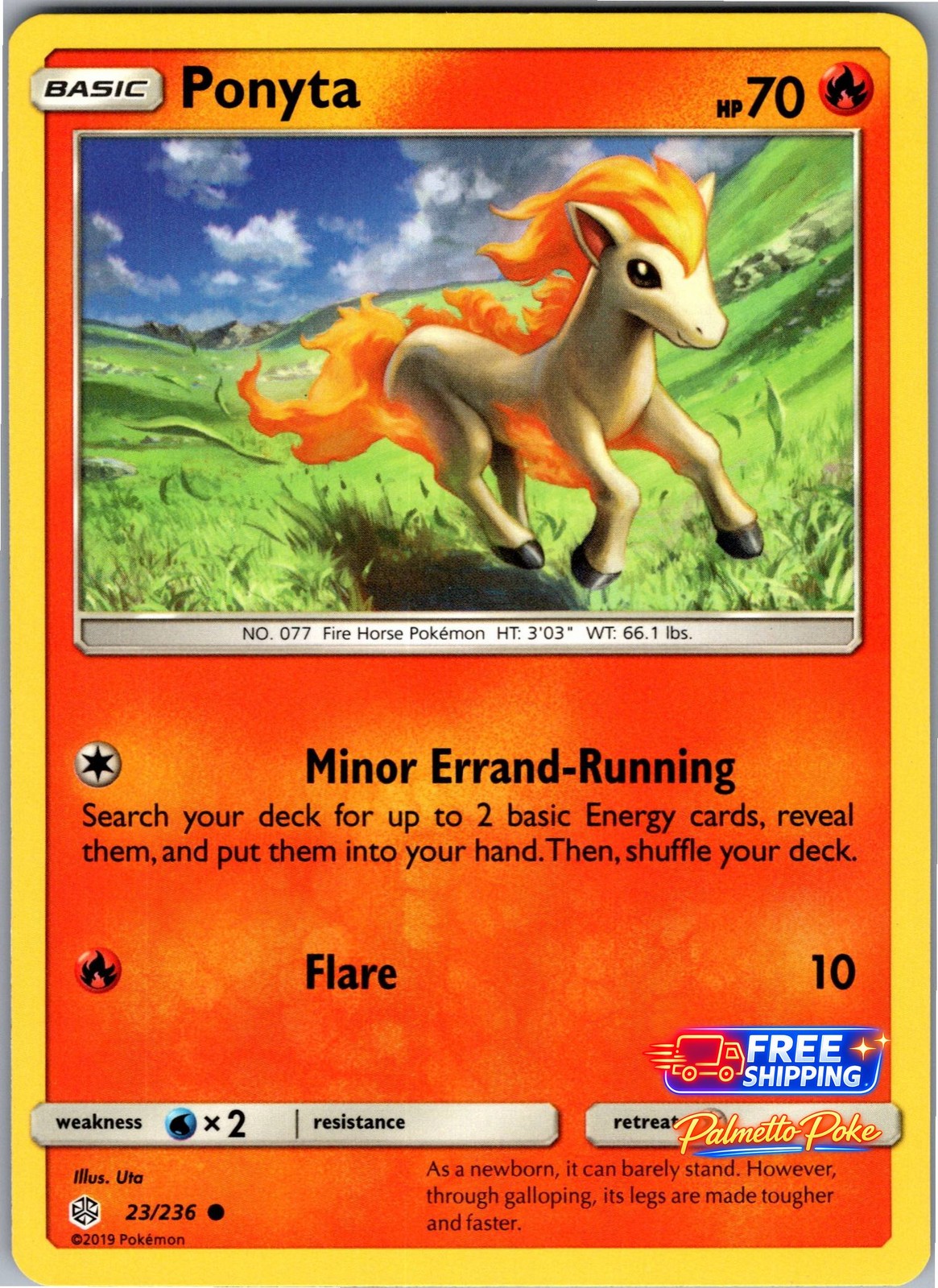 Ponyta 23/236 Common SM - Cosmic Eclipse Pokemon NM/LP