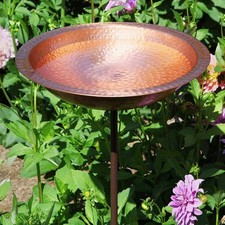 Hammered Solid Copper Bird Bath