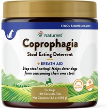 NaturVet COPROPHAGIA DETERRENT - Stops Dogs and Puppies from Eating Poop 130 Tab