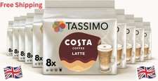 Tassimo Costa Latte Coffee Pods - 10 Packs (Total 80 Costa Coffee Latte Drinks)