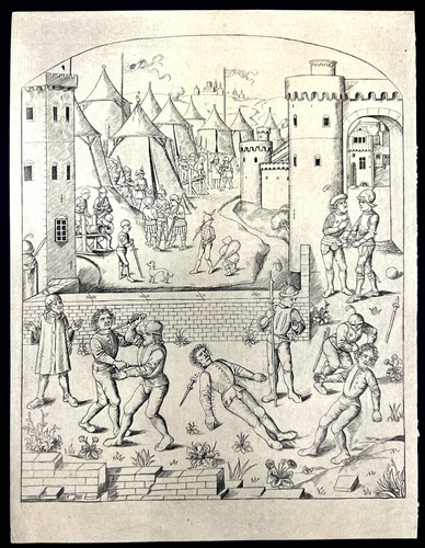 Death of Gaius Marius-Amand Durand–19th C Heliogravure after 15th Rare Engraving