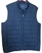 Marc Anthony Men’s Quilted Black Puffer Vest Size Large Zip Front Layering L