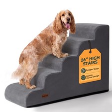 Dog Stairs for High Beds, 26 H 5-Step Pet Ramp for Small Medium Dogs