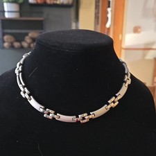 Stainless Silver Tone Metal Choker Necklace Fashion Link Chain Jewelry