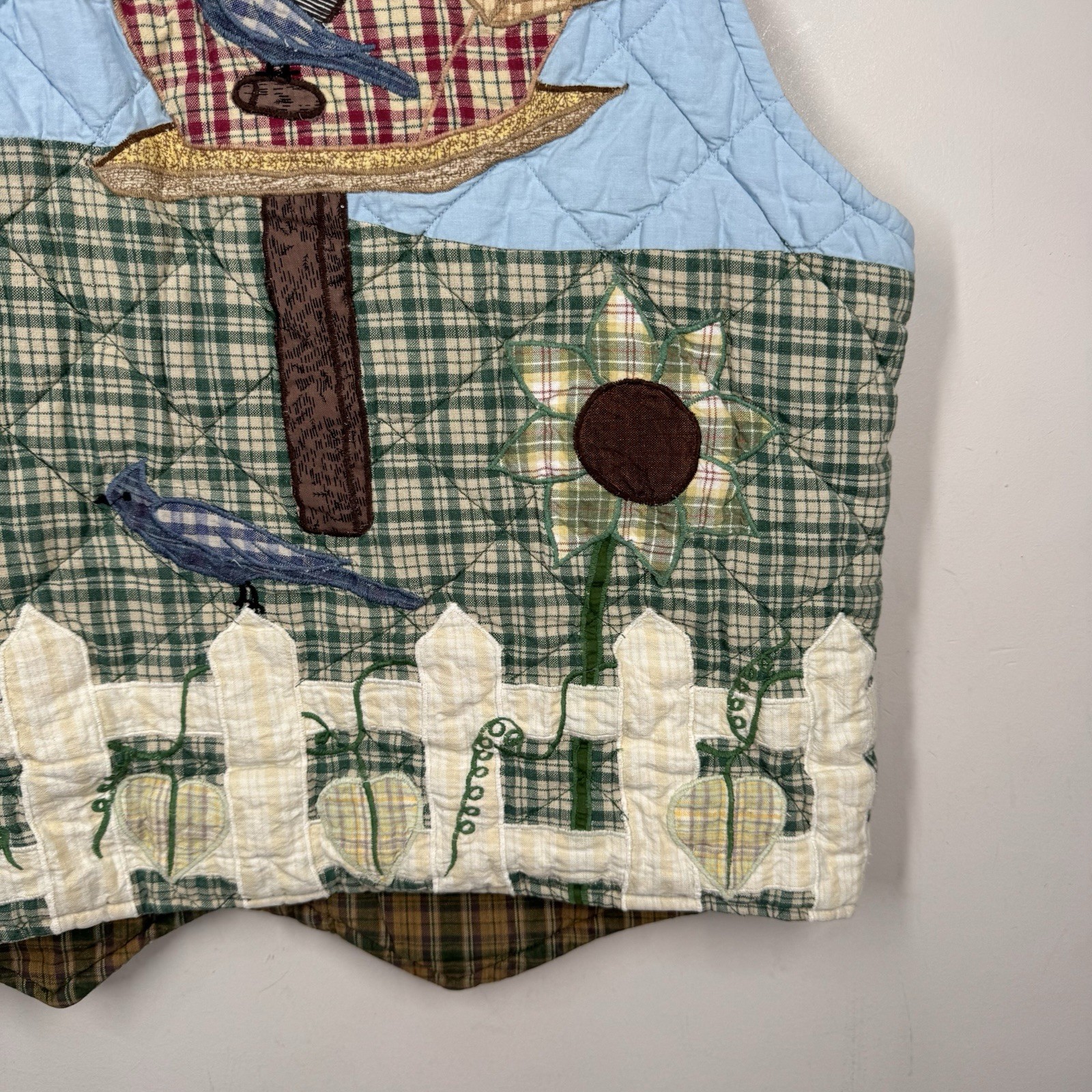 Handmade Quilted Vest Whimsy OS Patchwork Appliqu… - image 8