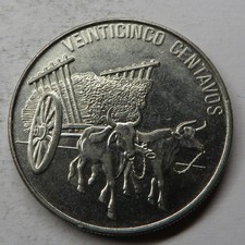 Dominican Republic 25 Centavos 1991 Fine reeding Nickel Clad Steel KM#71.1 UNC