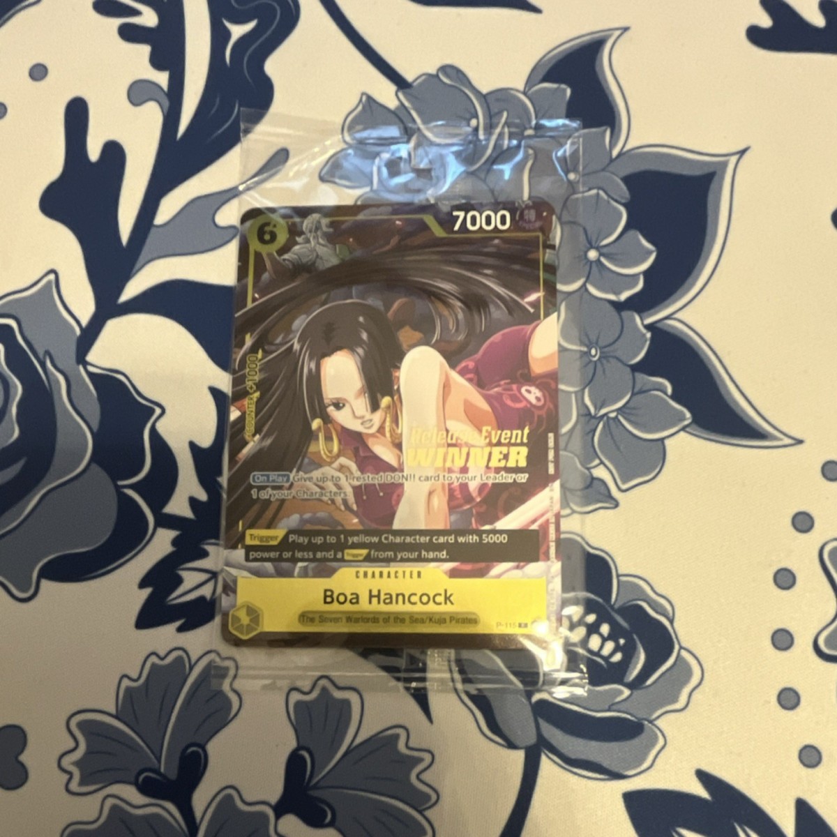 Bandai One Piece TCG Boa Hancock Release Winner P-115 Stamped Foil