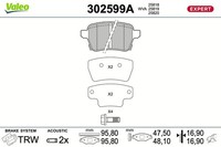 Bremsbelagsatz Scheibenbremse Expert Valeo 302599A FüR Opel Corsa X15 Adam M13