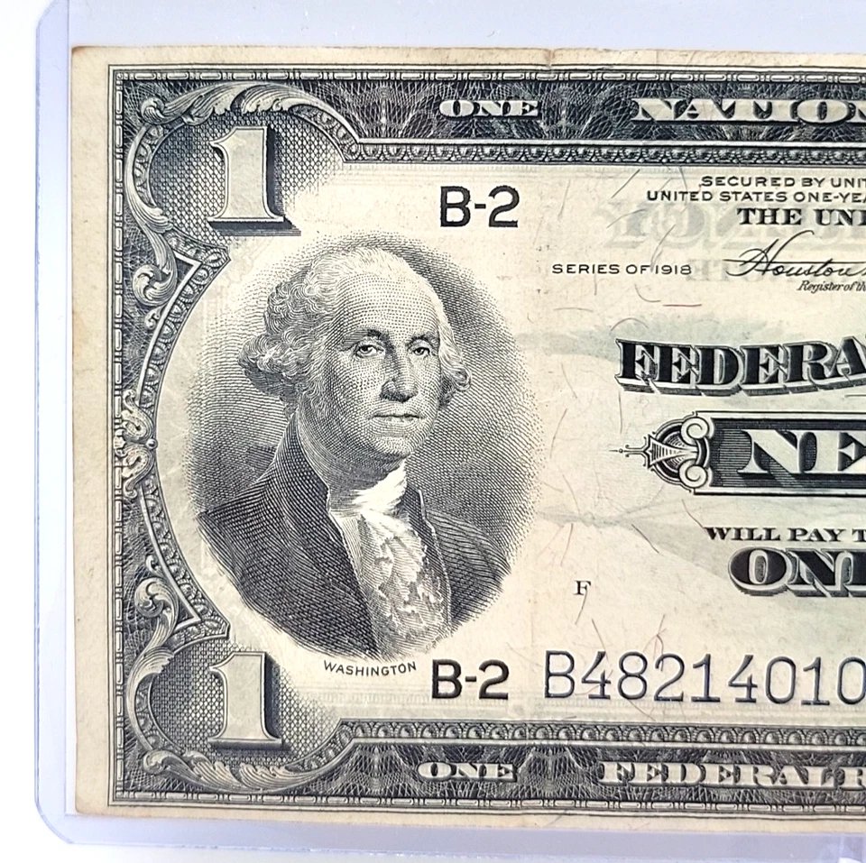 1918 $1 Federal Reserve Note of New York Large Note Lot.R28 - Image 2 of 4