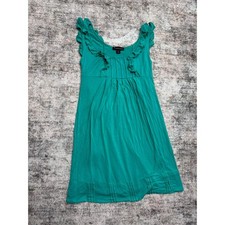 Y2K Sleeveless Mini Dress S Green Flutter Sleeve Babydoll Cover Up Summer Beach