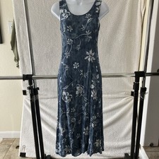 Vintage Y2K Express Dress Fairy Floral Ethereal Boho Rayon 7/8 Med