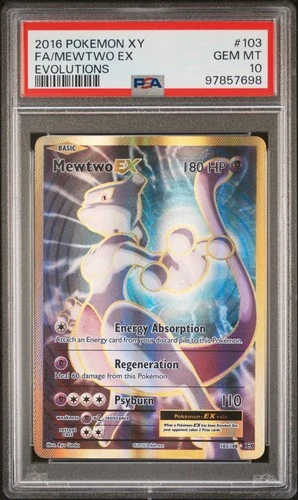 2016 POKEMON XY EVOLUTIONS #103 FULL ART/MEWTWO EX PSA 10