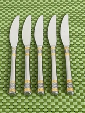 Wallace GOLDEN CORSICA Stainless 5 Dinner Knives 18/10 China Flatware - 9 1/2"