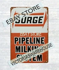SURGE Milker pipeline rustic agriculture country farmhouse tin sign