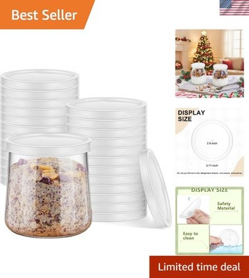 Set of 24 Transparent Jar Lids for Oui Yogurt   Perfect for Storing and Sealing