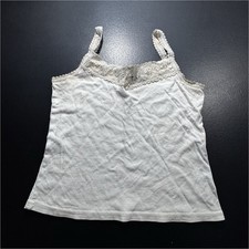 NY  CO White Lace Trim Cotton Camisole Tank Top Medium Women's Regular