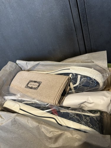 Tenis Gucci Hombre 1977 Denim Estampado GG Talla 12.5 UK/13.5US - Imagen 17 de 20