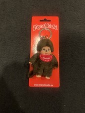 Monchhichi Boy Keychain Sekiguchi 4" Red Bib Plush Doll Toy