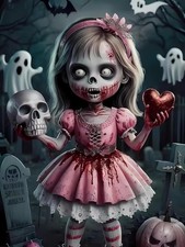 Halloween Diamond Painting Kits for Adults, 5D DIY Skull Diamond Art Kits