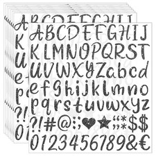 64Pcs Letter Stickers Sheets Alphabet Vinyl 1 Inch Stick on Letters 8 Black