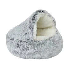 Pet Dog Cat Bed Round Plush Kitten Warm Sleeping Nest Bed Cat Igloo Cave House