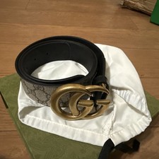 Gucci Belt Monogram Gold Interlocking GG Buckle Size 40 / 100cm
