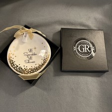 Grasslands Road SHE SPARKLES SHE SHINES Trinket Tray 4 In X 4 In