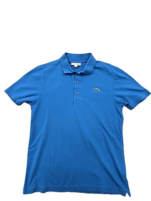 Lacoste Sport Polo Shirt Mens Blue Short Sleeve Cotton S