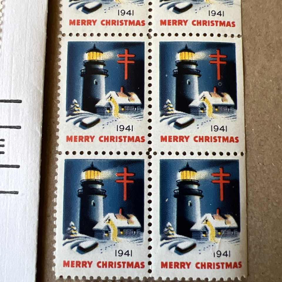 1980 Emily Bissell FDC & Stamp Blocks + Vintage Christmas Seals 1941–72 Lot - Image 4 of 4
