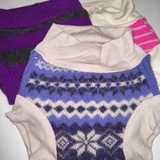 3 Handmade Upcycled Wool Diaper Covers Size Medium - 6-18M / 15-22 lbs