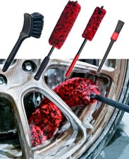 4-Pack Wheel  Tire Brush Kit: Soft, Stiff, Detail Brushes for Car Cleaning