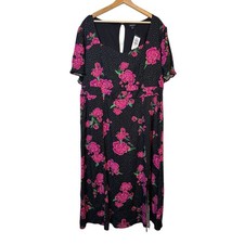 Torrid Tea Length Stretch Challis Sweetheart A Line Dress Size 2 Rema Floral NWT