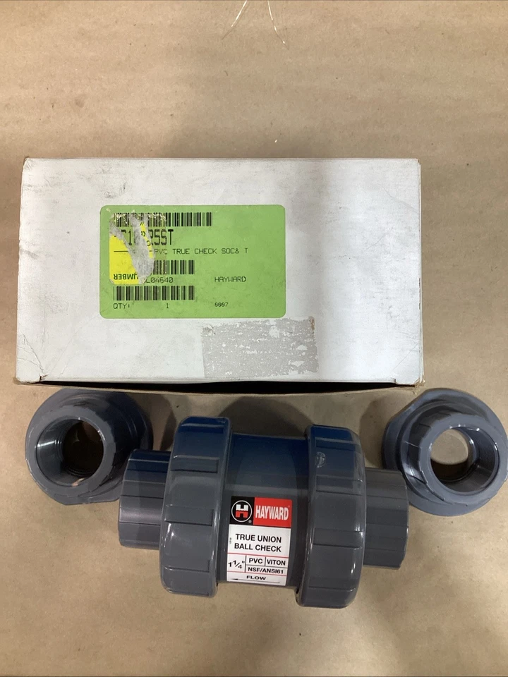 Hayward 1-1/4 CPVC True Union Ball Check Valve - Socket Ends TC20125S - Image 2 of 2