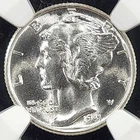 Silver 1941-S Mercury 10 Cents Dime | NGC MS67FB - Superb Gem BU