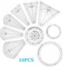 10PCS Shaped Sewing Quilting Ruler Set Creative Template Patchwork for DIY Craft