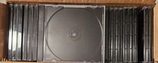 30 Standard 10.4 mm Jewel Case Single CD DVD Disc Storage Black Tray NM
