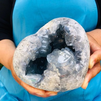 4.35LB Top natural blue crystal cave quartz crystal cave mineral specimen 4493