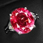 Pink Padparadscha Sapphire 9.70Ct 925 Sterling Silver White Gold Rings Size 6.5