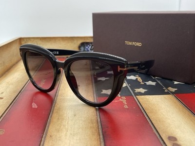 TOM FORD TORI TF938 01B Black Cat Eye Sunglasses 53MM Option To Add RX