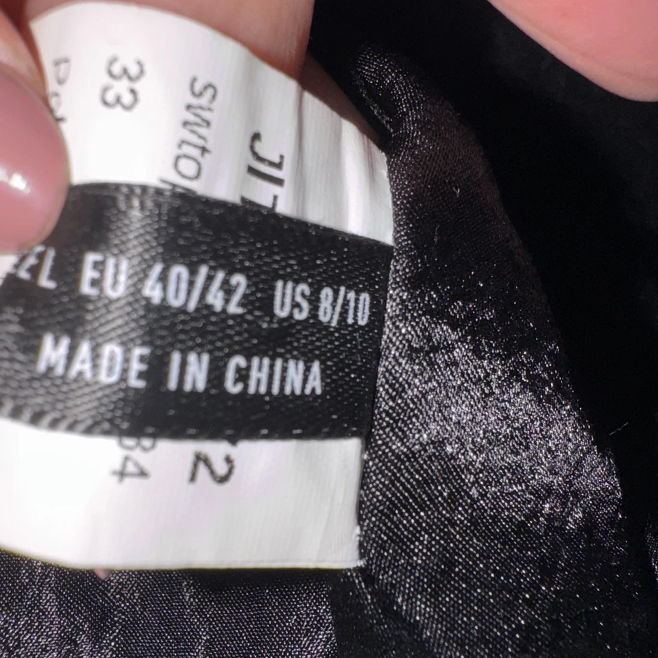 Top corto Y2K negro satinado sin tirantes hadas grunge oscuro romántico talla 8/10 M/L cremallera Foto 4 de 4