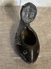 Vintage Brown Coated Brass Decorative Coi/Fish Hinged Lid Distressed — photo 10