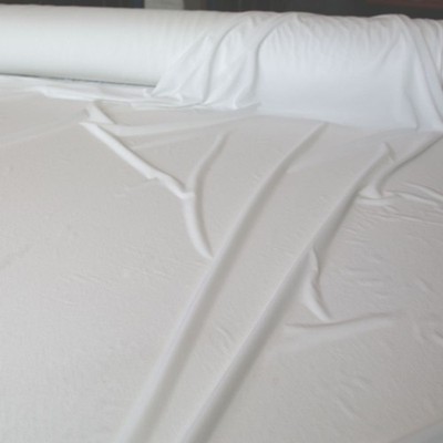 weiß Jersey super bi-elastisch Deko- und Bekleidungs-Stoff Meterware Netz Tolko