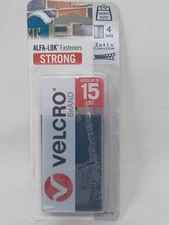 1 Velcro(R) Alfa-Lok 4 pack Fasteners with Snap-Lock Technology 3 x 1" Strips