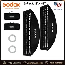 2-Pack Godox 12"x 47"/30x120cm Softbox Reflector Modifier with Grid Bowens Mount