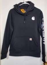 Carhartt Women's M Iconic Logo Sleeve Hoodie Black NWT 102791